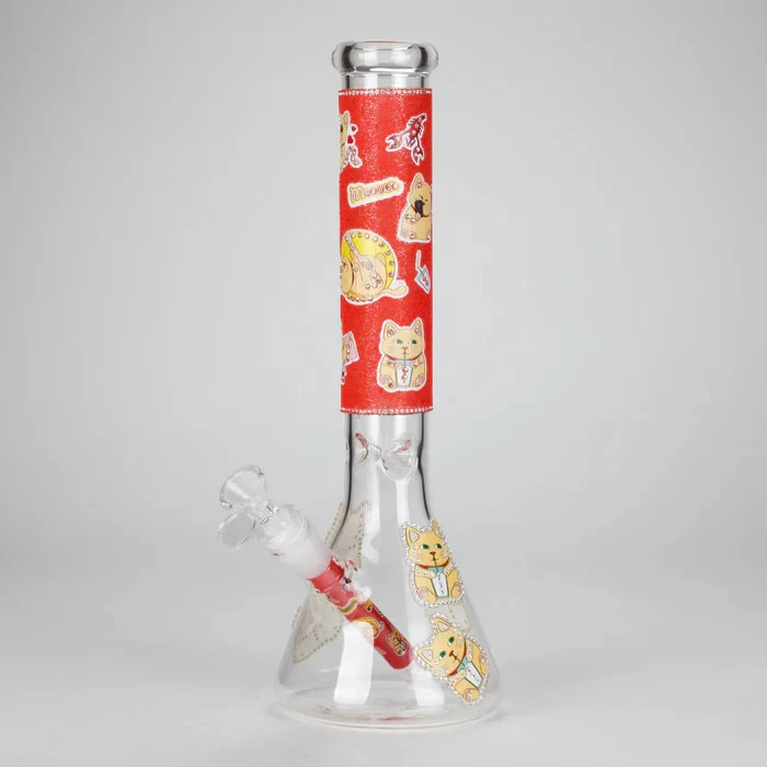 ONE WHOLESALE - 14" Stone works Beaker Base Glass Bling Bong - 13 Main Image