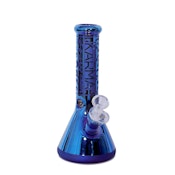 9" Blue Metallic Glass Beaker Bong