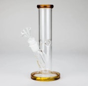8" Amber Glass Straight Tube Bong