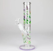 777 Smoke 10" Glow in the Dark Straight Tube Bong - Lavender