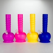 12" Silicone Round Water Pipe - with Glass Bowl and Downstem Blue