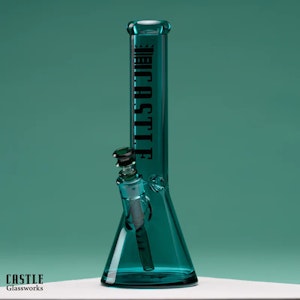 Castle Glass - Electroplated Bong (14inch 7mm) / Castle Glass - Teal