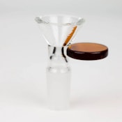 Glass Bowl 14mm with round handle - light brown