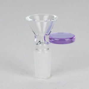 One Wholesale - Glass Bowl 14mm with round handle - purple