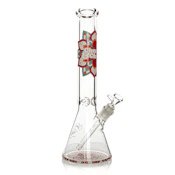 Cheech & Chong Glass 15" Tall 7mm Thick Mandala Glow In The Dark Water Pipe