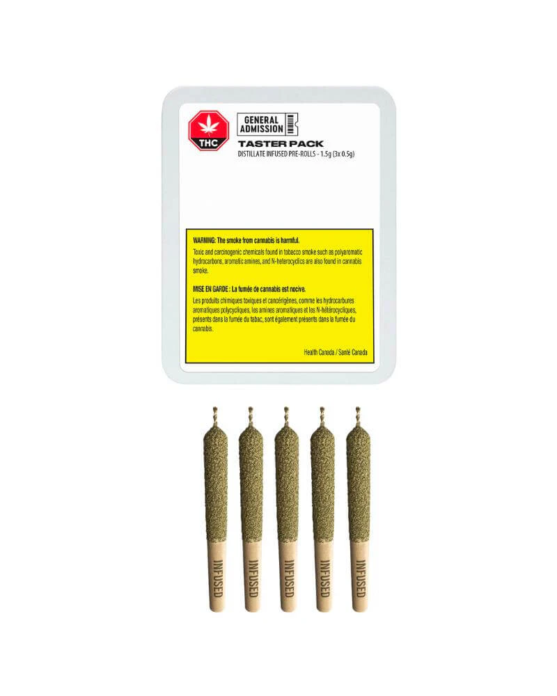 General Admission - TASTER PACK DISTILLATE INFUSED PRE-ROLLS - 2.5 Main Image