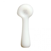 Red Eye Glass 4.5" White Solid Colour Spoon W/Built-In Ash Catcher & Screen