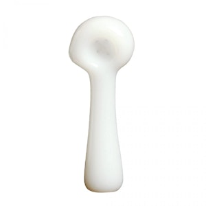 West Coast Gifts - Red Eye Glass 4.5" White Solid Colour Spoon W/Built-In Ash Catcher & Screen