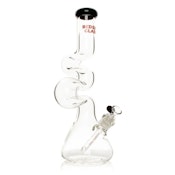 Red Eye Glass - Thick Black Loop-D-Loop Beaker Base Water Pipe - 16" 7mm