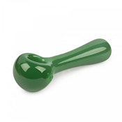 Red Eye Glass 4.5" Jade Green Solid Colour Spoon W/Built-In Ash Catcher & Screen