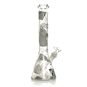 Cheech & Chong Glass - Optical Illusion Glow In The Dark Water Pipe - 15" 7mm