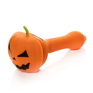 West Coast Gifts - LIT Silicone 4.5" Jack-O-Lantern Hand Pipe W/Glass Bowl