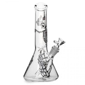 Red Eye Glass 12" Tall Skelebong Beaker Base Water Pipe