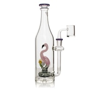 Red Eye Glass 9.5" Tall Purple Slyme Flamingo Bottle Concentrate Rig
