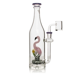 West Coast Gifts - Red Eye Glass 9.5" Tall Purple Slyme Flamingo Bottle Concentrate Rig