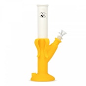 LIT Silicone 12" Tall Banana Water Pipe W/Glass Downstem & Pull-Out