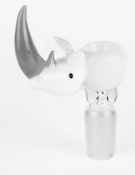 SC - 14mm White Rhino Bowl By Kent's Glass Canadian Artist