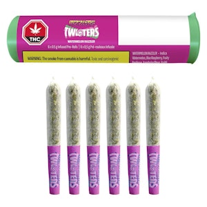 Rizzlers - 6 x 0.5g Indica-Dominant WATERMELON RAZZLER INFUSED PRE-ROLLS