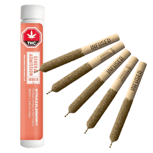 General Admission - STRAZZLEBERRY DISTILLATE INFUSED PRE-ROLLS 5X0.5G - 2.5