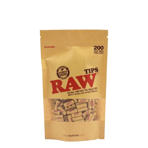 Filter Tips Raw Pre Rolled Unbleached Pack of 200