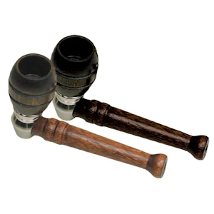 WCG - CURLY'S NICKEL & WOOD METAL PIPE - ASSORTED COLOURS