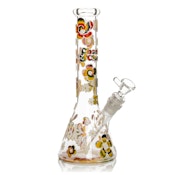 10" TIE DYE GLOW-IN-THE-DARK BONG - CLEAR