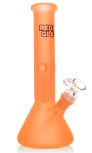 Red Eye Glass - #REG191 - Red Eye Glass 10" Frosted Beaker Bong w/ Dome Perc (Orange)