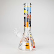 10" Comic Design Glass Beaker Bong - Design 1