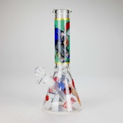 10" Comic Design Glass Beaker Bong - Design 3