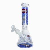 10" Cartoon Glow-in-the-Dark Glass Beaker Bong - Design B - Rick And Morty