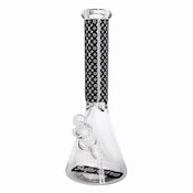 14" Stylish Glow-in-the-Dark Glass Bong - 7mm Thick Black