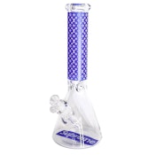14" Stylish Glow-in-the-Dark Glass Bong - 7mm Thick Blue