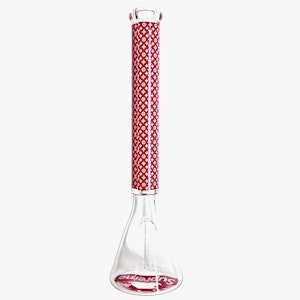 Super Supplys - New Design 20" Stylish Designed 9mm Glow in the dark Glass Bong Red
