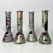 8.5" 5mm Hydrographic Glass Beaker Bong