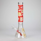14" Stone works Beaker Base Glass Bling Bong - Cat