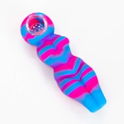 4" Sexy Silicone hand pipe Pink-Blue