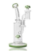 Red Eye Glass 7" Tall Jade Funguy Rig W/Mushroom Perc, Carb cap & Terp Pearl - Jade Green