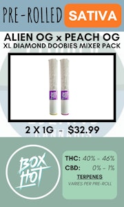 BOXHOT Diamond Doobies - BOXHOT - 2PK ALIEN OG & PEACH OG XL MIXER INFUSED PR'S