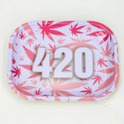 Metal Rolling Tray - Pink 420