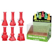 6'' Soft Glass Mini Bongs - Red