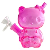 4-1/2" Kitty Design Glass Bong - Red