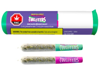 Rizzlers - Twisters - Grape Galaxy & Sour Slapple Infused Pre-Rolls | 2x0.5g