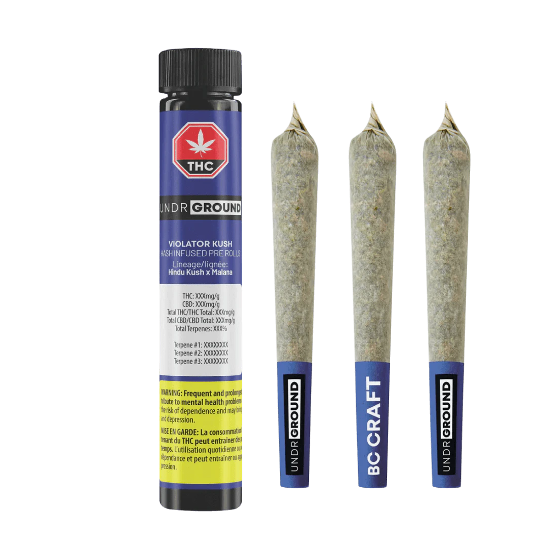 Undrground - VIOLATOR KUSH HASH INFUSED PRE ROLLS - 1.5 Main Image