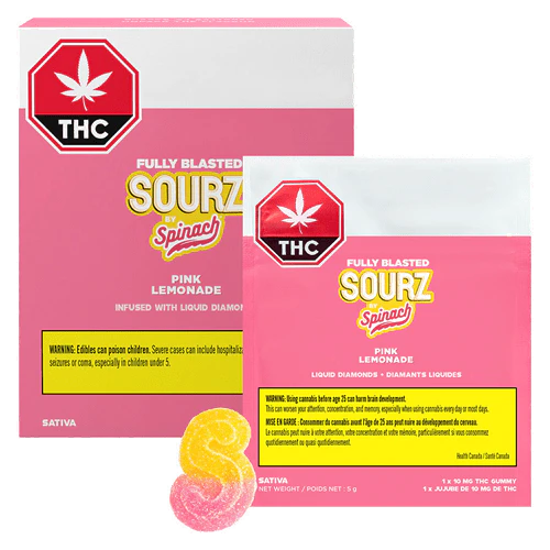 SOURZ by Spinach - Multipack of 10, Fully Blasted Pink Lemonade 1 x 10mg Soft Chews Main Image