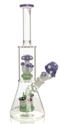 12" PURPLE SLYME AMANITA DUAL CHAMBER BEAKER BASE BONG
