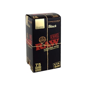 RAW - Raw Cones - 1 1/4 - Black 75ct