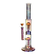 Dub Chamber Electro Etched Water Pipe- 13.75in /14mm F/ Amber - Pulsar