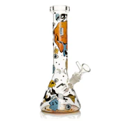 Red Eye Glass - 12" Smiley Face Water Pipe