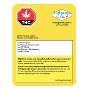 Leisure Club - Pineapple Express Sativa 10mg x 5 FSE Capsules - Leisure Club