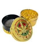 Golden Rasta Leaf Engraving 4 Parts Grinder